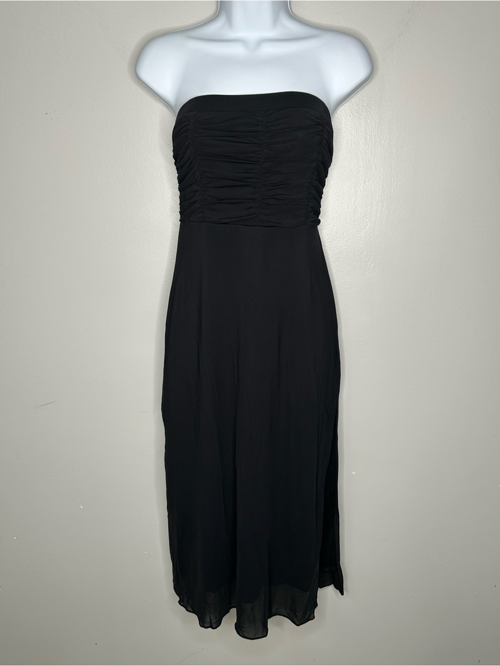 Kirious Black Strapless Ruched Top Dress Size M